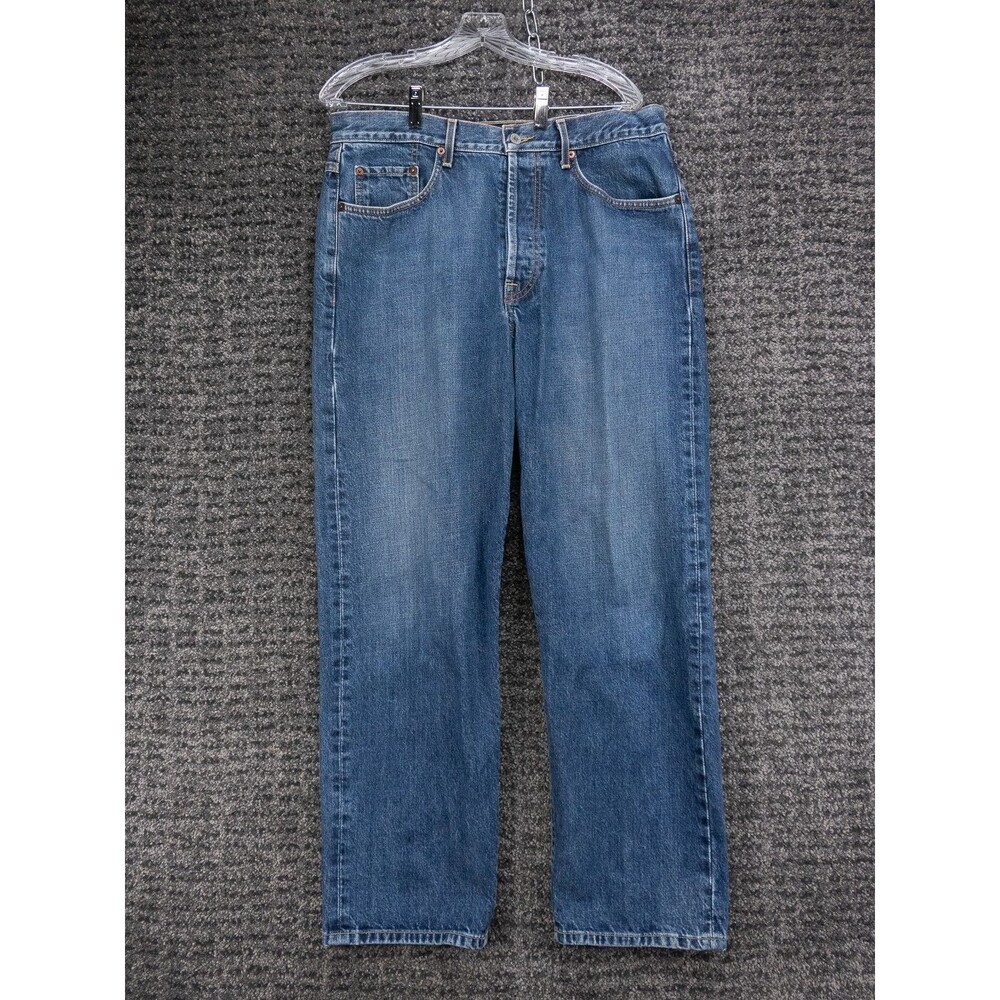 Vintage Lucky Brand Jeans Mens 34x30 Blue Vintage Fit Button Fly Denim Made USA
